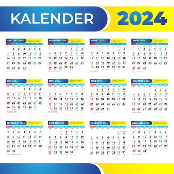 Gambar Kalender 2024 (pinterest/Freepik )